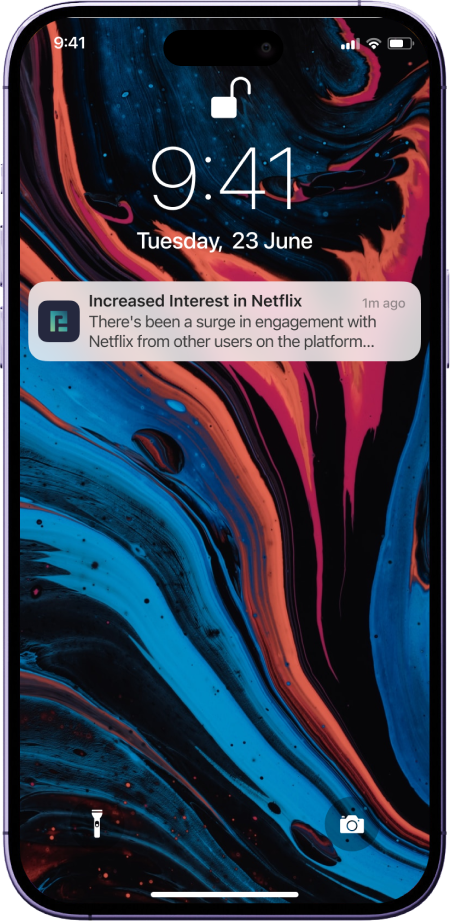 Mobile lock screen showing personalized Netflix engagement notification